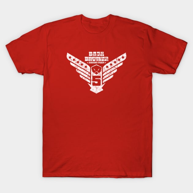 1974 - Baja Bruiser (Eagle Design - White on Red - Worn) T-Shirt by jepegdesign